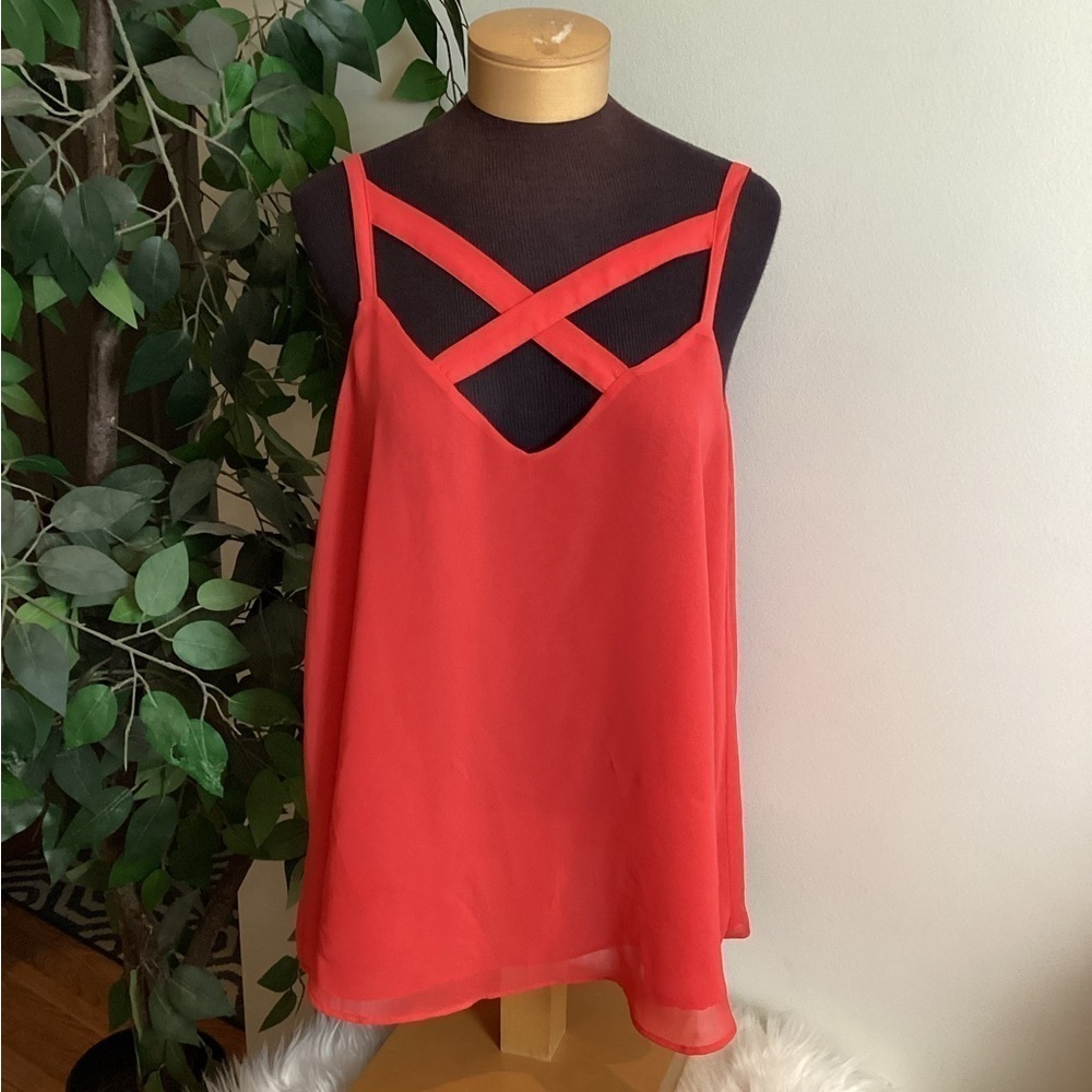 Torrid woman 0 Large-12 Sophie Orange coral color Georgette strapped swi…